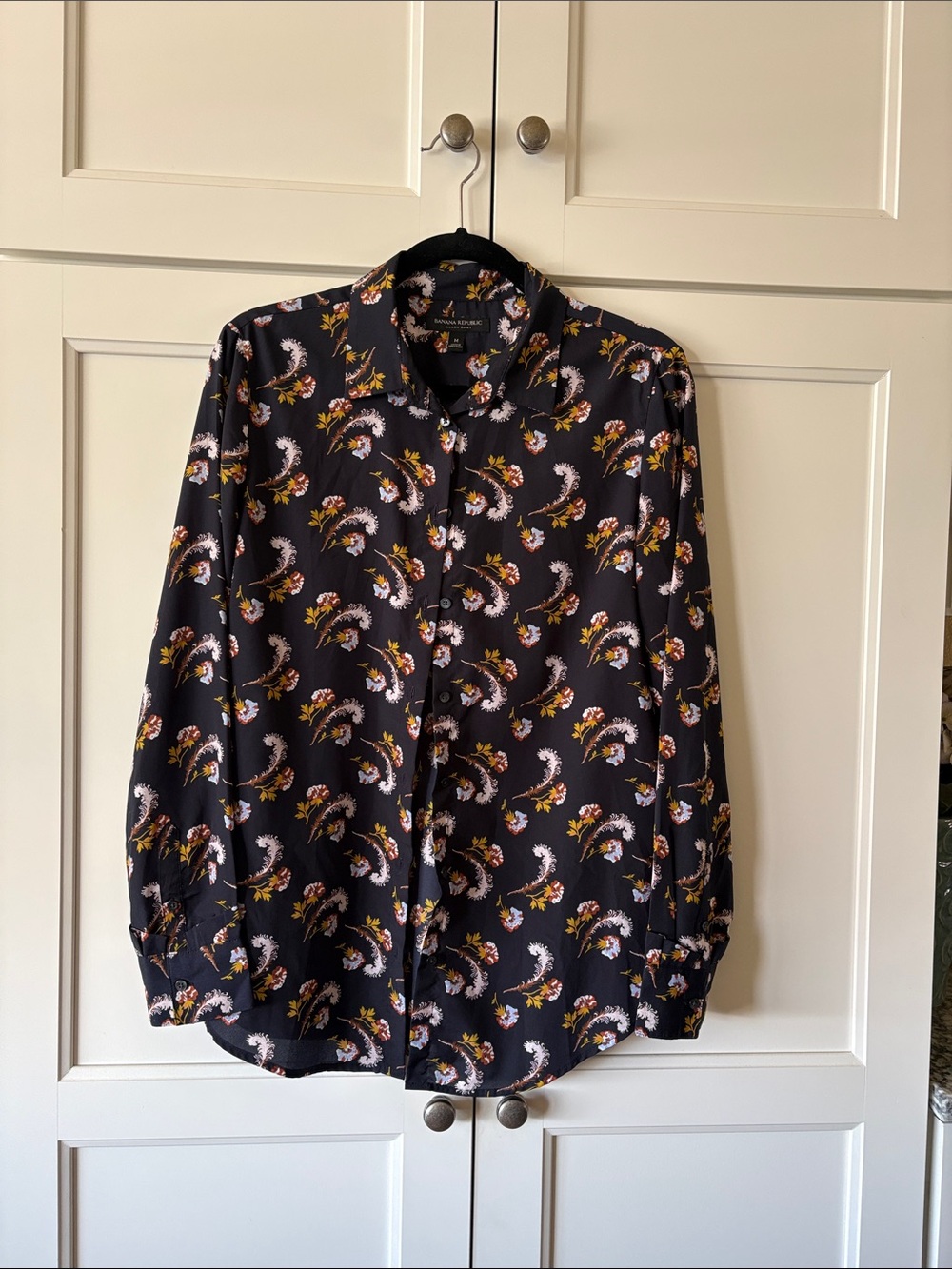 Banana Republic Blue Floral Button-Down Shirt